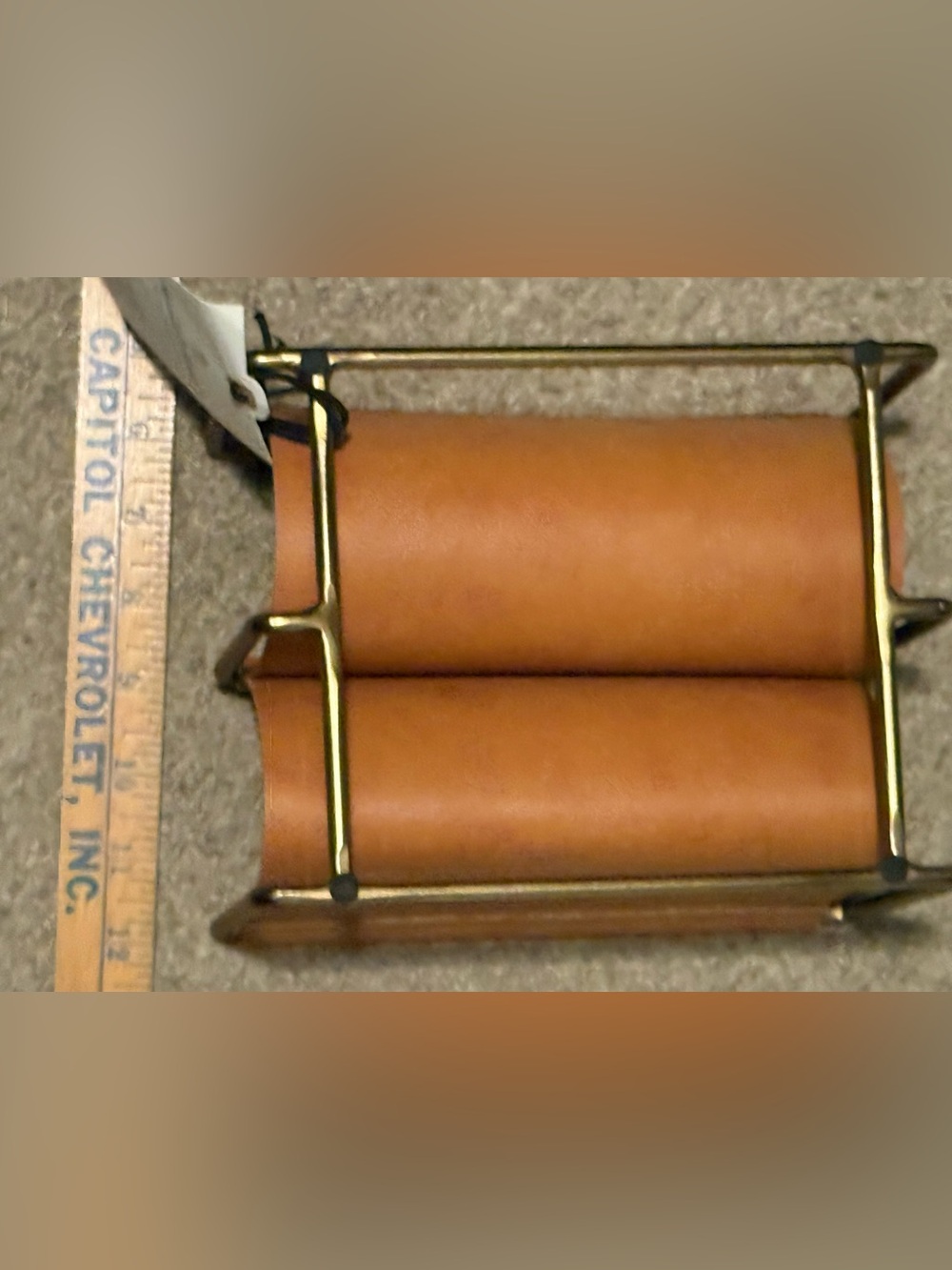 Hearth & Hand Tan Faux Leather Wall Mail & Accessory Holder - Picture 4 of 5